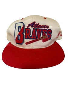 Vintage Atlanta Braves Strapback Hat MLB Bill Men's 90's - Picture 1 of 4