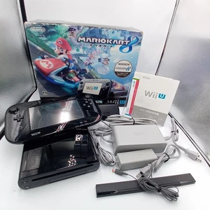 Nintendo Wii U 32GB Premium Console Set Bundle Black Japan Import Tested - Picture 1 of 17