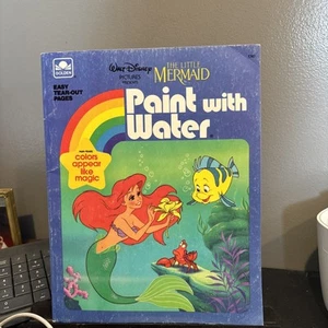 Vtg Golden 1989 Disney The Little Mermaid Paint With Water Coloring Book UNUSED - Picture 1 of 11