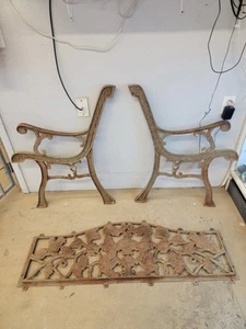 Antique Cast Iron (Angel’s)Bench Legs & Back Victorian Style Vintage INNOVA. - Picture 1 of 24