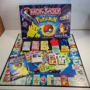 1999 Hasbro Pokémon Monopoly Board Game Collector's Edition Pewter Movers READ - Picture 1 of 21