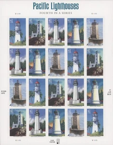 2007 US Scott #4146-50, 41 cent, Pacific Lighthouses, Sheet of 20 MNH - Picture 1 of 1