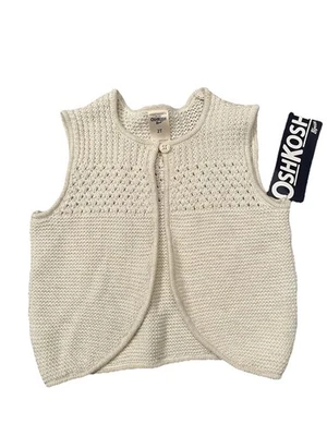 Nuevo Chaleco Oshkosh B'gosh Niña Dorado Brillo Beige Tejido Talla 2T Brillante Nuevo con Etiquetas Foto 1 de 4