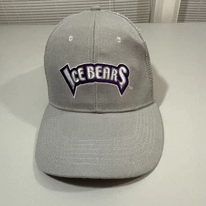 Knoxville Ice Bears Hat Cap Strap Back Gray Adjustable Mesh SPHL Hockey Logo - Picture 1 of 10