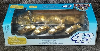 Racing Champions 24k Gold #43 Richard Petty 4 Car Set w/ Transporter - Image 1 of 4
