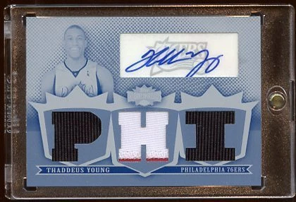 THADDEUS YOUNG RC AUTO 1/1 TRIPLE PATCHES LOGO SIXERS SUPERSTAR RC  RARE RC AUTO - Image 1 of 1