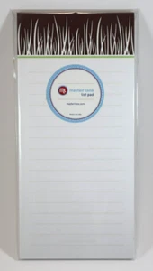 GGBOT braun weiß Gras Liste Notizblock gefüttert Mayfair Lane - Bild 1 von 3
