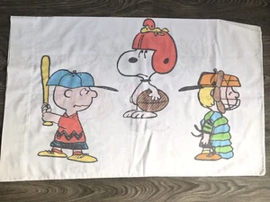 Vintage Peanuts Gang Kissenbezug 70er Montgomery Ward Muslim Snoopy Charlie 30,5x19 - Bild 1 von 5
