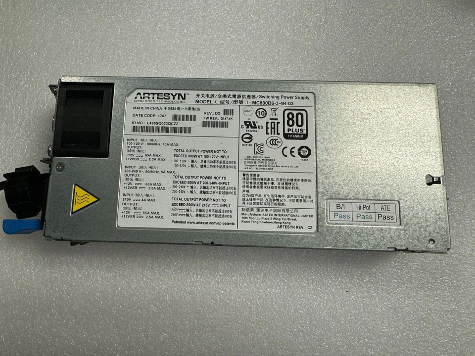 Artesyn MC800B6-3-4R-02 80 Plus Titanium 800W Switching Power Supply Tested - Image 1 of 1