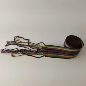 Vintage Bulgarian Folk Costume Belt Hand Woven 225cm/4.5cm (88.5''x1.7'') P2469 - Picture 1 of 7