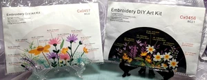 NEW Lot of 2 Embroidery DIY Art Kit Stitch Floral Design - Picture 1 of 11
