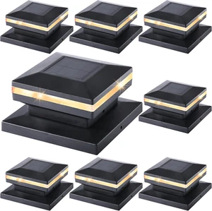 8 Pack Solar Post Lights, Outdoor Decorative Cap Light, Fits 4X4, 5X5, 6X6 Posts - Picture 1 of 12