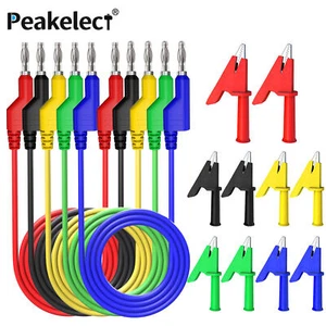 4mm Stackable Banana to Banana Test Lead with 10PCS Full InsulatedAlligator Clip - Picture 1 of 13