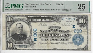 1902 $10 First National Bank of Binghamton, NY PMG 25 Very Fine - Picture 1 of 2