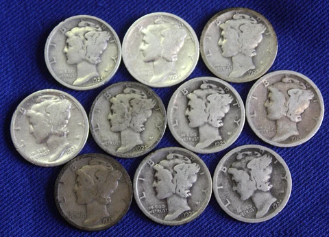 1925-d Mercury Head Dime Average Grade of Coin You Will Receive Is Photographed Cover