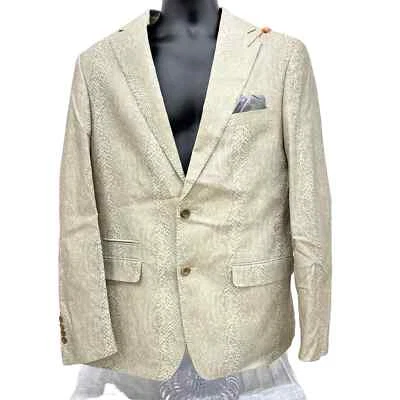 Chaqueta deportiva con pañuelo estampado de piel de serpiente Tallia talla M para hombre nueva con etiquetas. Crema/bronceado Foto 1 de 4