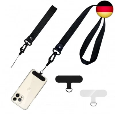 RAFIYU Handykette Universal, 2 Stück Handy Lanyard mit 2 Stück Universelles Patch, G