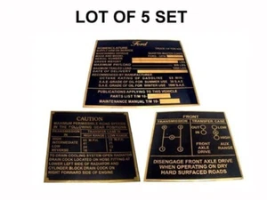 JUEGO DE PLACAS DE DATOS DE LATÓN JEEP GPW FORD PRODUCCIÓN MEDIA G503 SEGUNDA GUERRA MUNDIAL SEGUNDA GUERRA MUNDIAL - Imagen 1 de 3