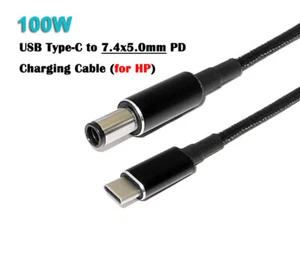 USB Type-C to 7.4*0.6mm PD Charger Adapter Cable Max 5A 100W Power For HP Dell - Bild 1 von 8