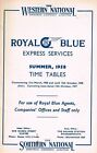 Western National Royal Blue Express Services Summer Timetables 1958