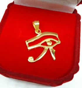 COLGANTE OJO DE HORUS COLGANTE ORO AMARILLO 14K EGIPCIO HECHO A MANO 1,81 Gr - Imagen 1 de 7