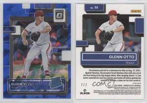2022 Panini Donruss Optic Rated Cracked Ice Blue Prizm /7 Glenn Otto Rookie RC