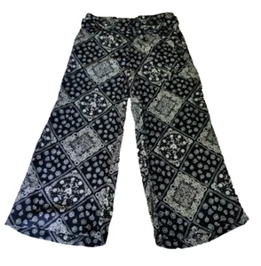 Bandana Print Cropped Wide Leg Hose Neu mit Etikett Damen Medium LOFT Marine Blumen fließend - Bild 1 von 14