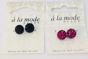 A LA MODE Perlenset CZ funkelnder Ton 10 mm 2er-Pack Trimit Armband Charm Kristall - Bild 1 von 3