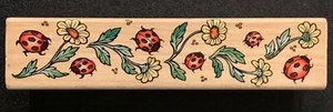 Hero Arts Lady Bug Ladybug Border Rubber Stamp - Picture 1 of 4