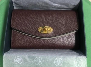 NWOT Mulberry Medium Darley Wallet Grain Leather Dark Brown H10cm*W15cm*3cm - Picture 1 of 9