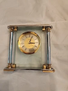 Danbury Clock Co. Orologio da scrivania/cappotto decorativo in ottone e cromo. Usato. Bello - Foto 1 di 3