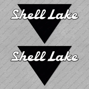 SHELL LAKE BOAT LOGO DECALS STICKERS Set of 2 16" LONG - Picture 1 of 3