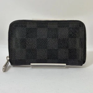LOUIS VUITTON Zippy Coin Purse Geldbörse Damier Graphite Black N63076 Gebraucht YK591 - Bild 1 von 10