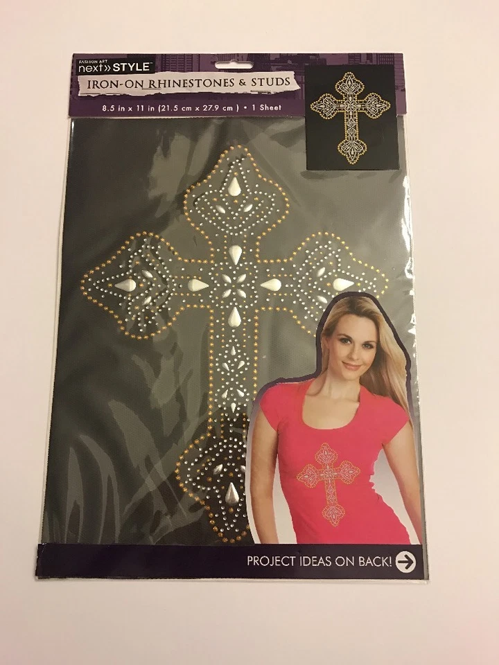 Next Style Fashion Art Gold Silver Iron on Rhinestones and Studs