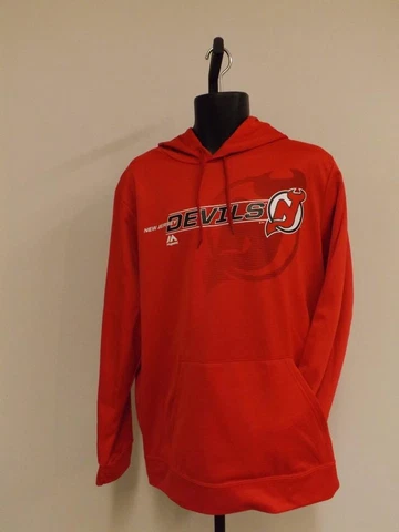 NEW Majestic New Jersey Devils Mens L Large Hoodie Cover