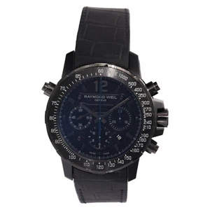 Raymond Weil Nabucco Chrono 46mm Black Steel Leather Strap 7810-BSF-05207 - Picture 1 of 5
