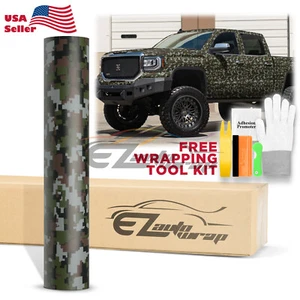 Camouflage Digital Army Green Military Matte Vinyl Sticker Wrap Decal Sheet Film - Picture 1 of 11