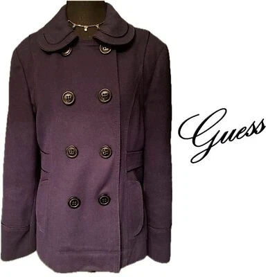 Guess Wool-Blend Fully Lined Double Breasted Navy Peacoat Coat Jacket Women’s L - Image 1 of 4
