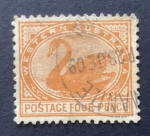Western Australia - 1905 Swan 4d Pale-Chestnut - Used (SG 142b) - Picture 1 of 2