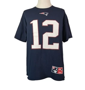 Majestic New England Patriots shirt men's XL extra large Blue short sleeve Brady - Picture 1 of 10