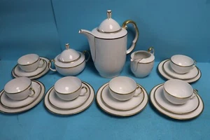 ALTES KAFFEESERVICE FÜR 6 PERSONEN BAVARIA THOMAS  WEISS GOLDRAND - Bild 1 von 10