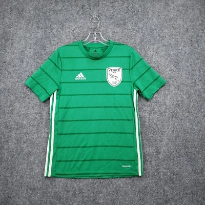Adidas Jersey Boys 13-14Y Green Venice Soccer Club #17 Aeroready Striped Active - Image 1 of 4