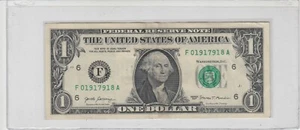 2017 (F) 1 $ One Dollar Schein Federal Reserve Note Atlanta Fancy Date 18. September - Bild 1 von 2