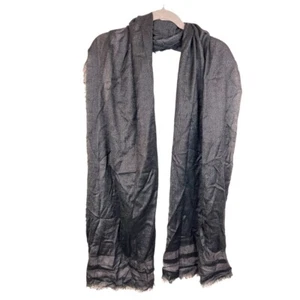 Kinross Cashmere Black Lightweight Scarf  NWT - Picture 1 of 14