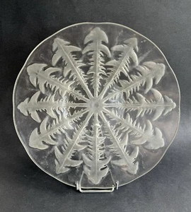 Grand plat coupe René Lalique modèle pissenlits verre pressé moulé 1920 Art Deco - Imagen 1 de 24
