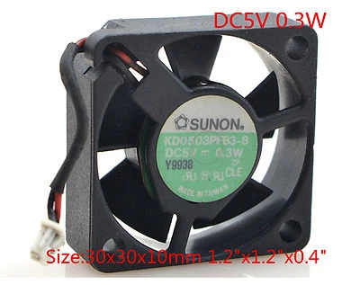 New SUNON Cooling Fan  KD0503PFB3-8 5V 0.3W 3010 30x30x10mm 1.2"x1.2"x0.4" - Image 1 of 4