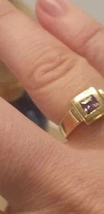 anillo oro piedra amatista Ring gold mit Stempel anello Blogger Weihnachten - Imagen 1 de 5