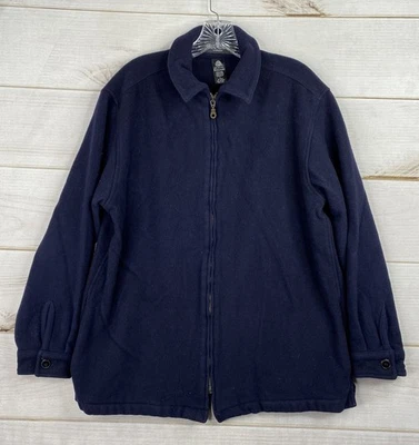 BRANDINI Le Collezioni 100% Wool Jacket Mens L Navy Blue Woolmark Button Up - Image 1 of 4