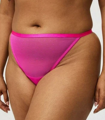 Torrid HOT 🔥 Pink Polka Dotted Mesh G-String Panty Plus Size 2X, 18/20 - Image 1 of 4