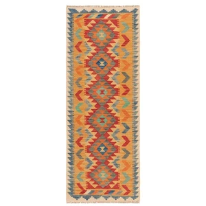 Kelim Afghan 190X72 Cm Handwoven Oriental Carpet Rug Runner - Picture 1 of 9